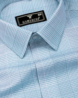 Ravix Green With White Dobby Check Premium Giza Shirt