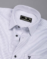 Milora White With Black Check Premium Giza Shirt