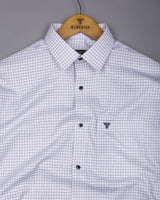 Milora White With Black Check Premium Giza Shirt