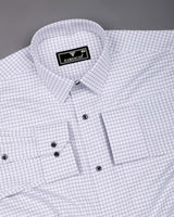 Milora White With Black Check Premium Giza Shirt