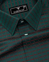 Herbal Green With Red Jacquard Premium Gizza Shirt