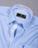 Groven Blue With White Stripe Premium Gizza Shirt