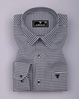 Fralix Black Houndstooth Jacquard Premium Giza Shirt