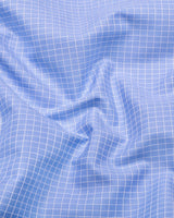Evora Blue With White Check Premium Giza Shirt