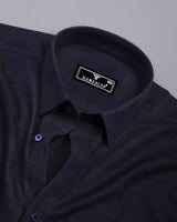 Lucca Charcoal Blue Plaid Flannel Cotton Shirt