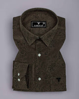 Crispello Coffee Brown Corduroy Premium Cotton Solid Shirt