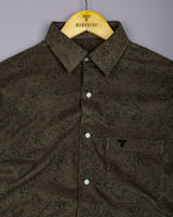 Crispello Coffee Brown Corduroy Premium Cotton Solid Shirt
