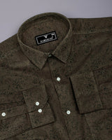 Crispello Coffee Brown Corduroy Premium Cotton Solid Shirt