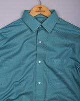 Slyron Aqua Green Houndstooth Premium Giza Shirt