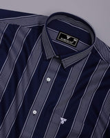 Slug Blue With White Twill Stripe Premium Giza Shirt