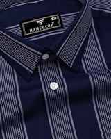 Slug Blue With White Twill Stripe Premium Giza Shirt