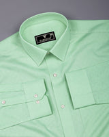 Tropsin Light Green Houndstooth Dobby Check Premium Giza Shirt