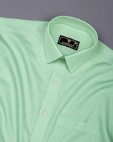 Tropsin Light Green Houndstooth Dobby Check Premium Giza Shirt