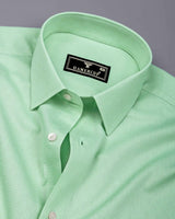 Tropsin Light Green Houndstooth Dobby Check Premium Giza Shirt