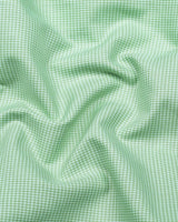 Tropsin Light Green Houndstooth Dobby Check Premium Giza Shirt