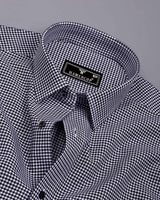 Lolo Black With White Small Check Oxford Cotton Shirt