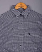 Lolo Black With White Small Check Oxford Cotton Shirt