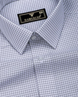 Lolo Light Gray With White Small Check Oxford Cotton Shirt