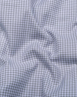 Lolo Light Gray With White Small Check Oxford Cotton Shirt