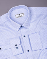 Arix Blue Small Graph Check Premium Giza Shirt