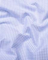 Arix Blue Small Graph Check Premium Giza Shirt