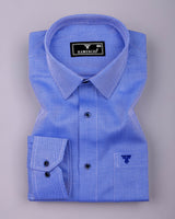 Glorix Blue Jacquard Premium Giza Shirt