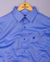 Glorix Blue Jacquard Premium Giza Shirt
