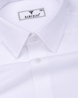 Moonfall White Dobby Texture Cotton Shirt