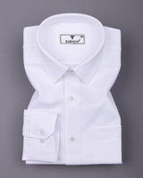 Moonfall White Dobby Texture Cotton Shirt