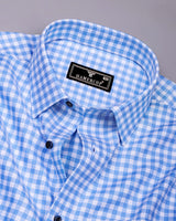 Nexon SkyBlue Twill Check Premium Giza Shirt