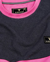 Rose Pink With Black Pique Pima Designer T-Shirt