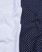 NavyBlue With White Printed Pique Pima Designer T-Shirt