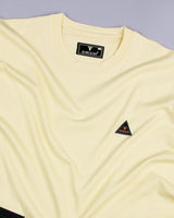 Corn Yellow With Black Premium Cotton Designer T-shirt