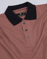 Rust Orange With Black Pique Pima Designer T-Shirt