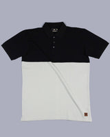 Silver Gray With Black Pique Pima Designer T-Shirt