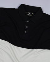 Silver Gray With Black Pique Pima Designer T-Shirt