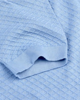 Merine SkyBlue Knitted Cotton Polo T-Shirt