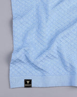 Merine SkyBlue Knitted Cotton Polo T-Shirt
