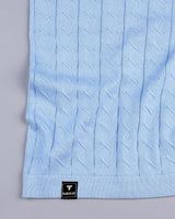 Basco SkyBlue Knitted Cotton Polo T-Shirt