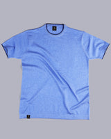 Thunder SkyBlue Melange Knitted Cotton T-Shirt