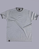 Thunder Gray Melange Knitted Cotton T-Shirt