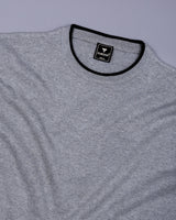 Vibrant Gray Melange Knitted Cotton Full Sleeves T-Shirt