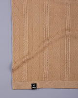 Triton Camel Cream Knitted Cotton T-Shirt