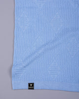 Lisson Ice Blue Knitted Cotton T-Shirt