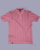 Binasco Onion Pink Knitted Cotton Polo T-Shirt