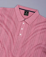 Binasco Onion Pink Knitted Cotton Polo T-Shirt