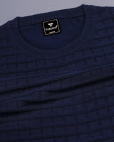 Krypton NavyBlue Knitted Cotton T-Shirt