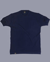 Krypton NavyBlue Knitted Cotton T-Shirt