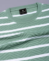 Parasail Pistachio Green Knitted Cotton T-Shirt