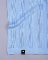 Binasco Ice Blue Knitted Cotton Polo T-Shirt